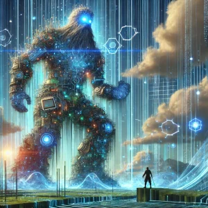 AI-gen image of a data giant